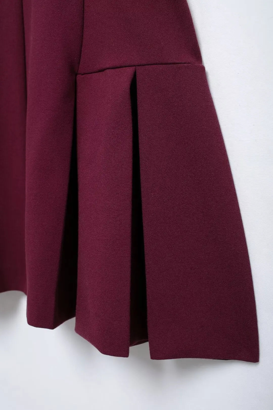 TRAFZA-Women's Burgundy Dress™ Contrasting Ribbed Lapel Buttons Classic Campus Dress