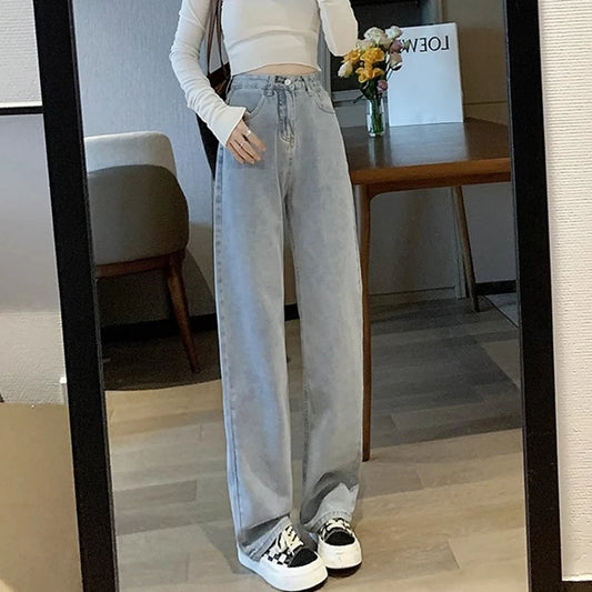 Women's Vintage Wide Leg Jeans™ High Waist Retro Denim Trousers