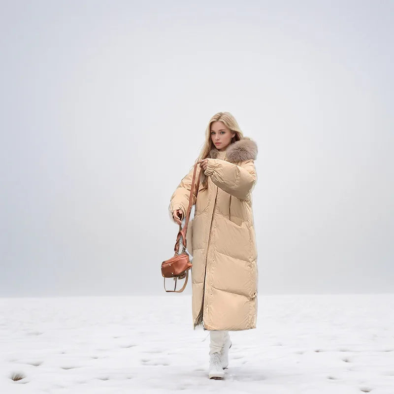 Women's Padded Jacket™ Long Over-the-knee Jacket Fur Collar Warm Thicken Cotton Parkas Coats