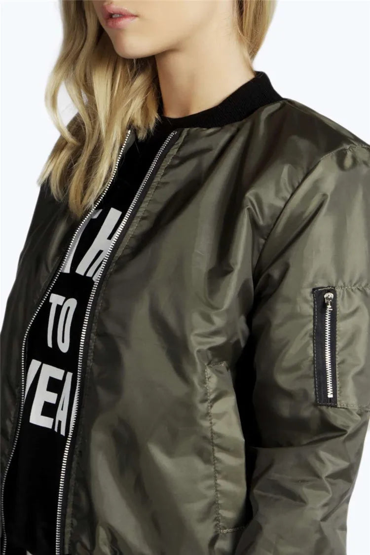 Women's Short Jackets™ Vintage High Street O-neck Bomber Jacket