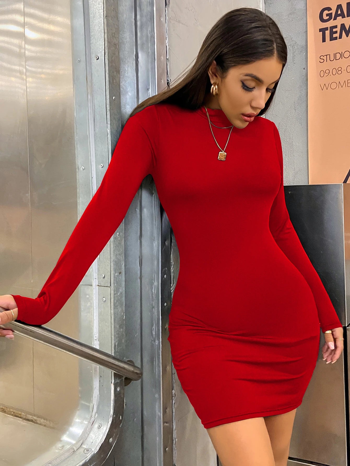 Women's Bodycon Mini Dress™ Turtleneck Long Sleeve Slim Bodycon Mini Dress