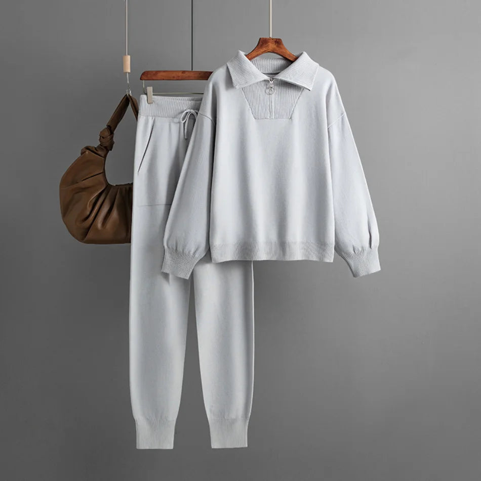 Women's Knitted Suit™ 2 Piece Sets Outfit Trouser Oversized Casual Sweaters Jogging Knitwear Tracksuit