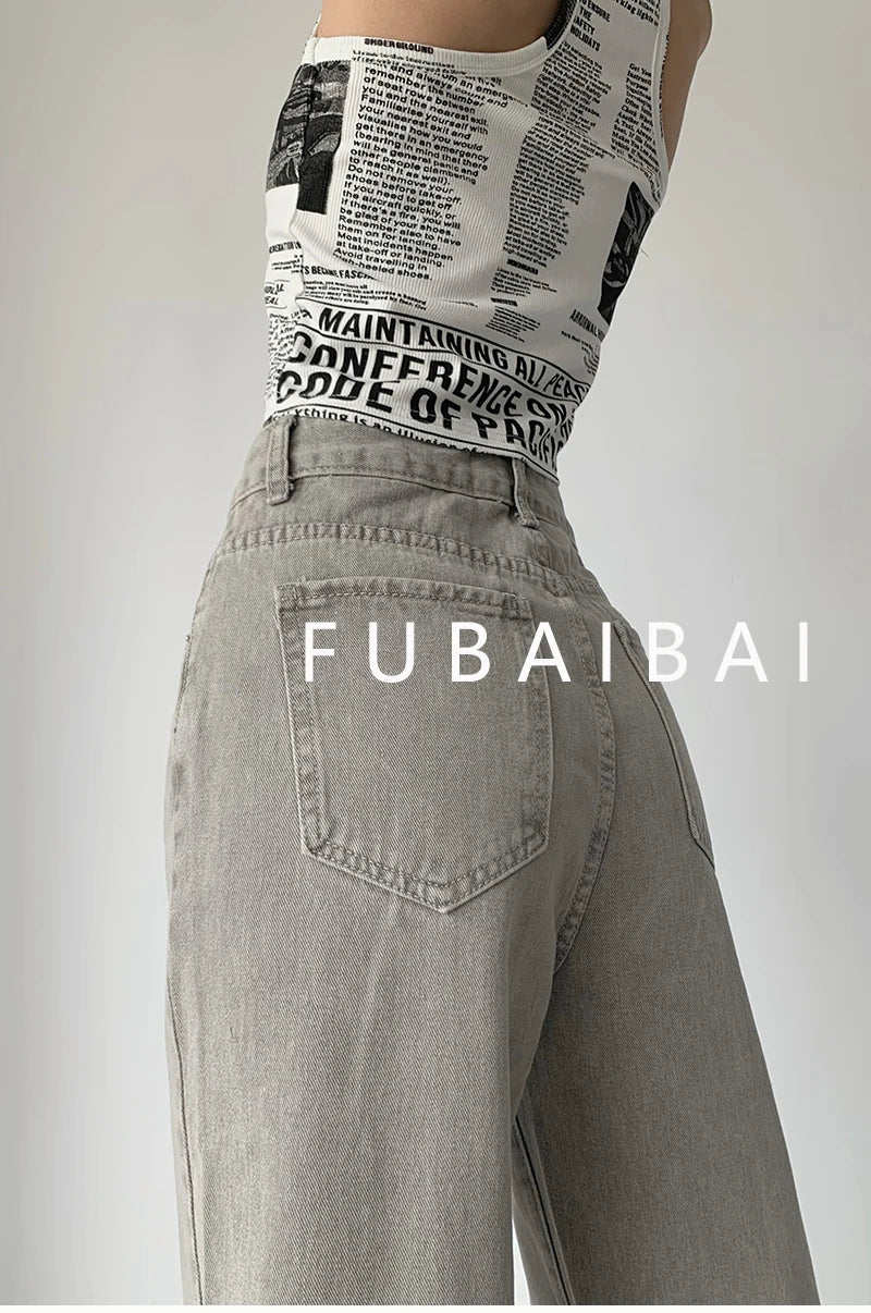 Women's Jeans™ High Waist Vintage Straight Baggy Denim Pants