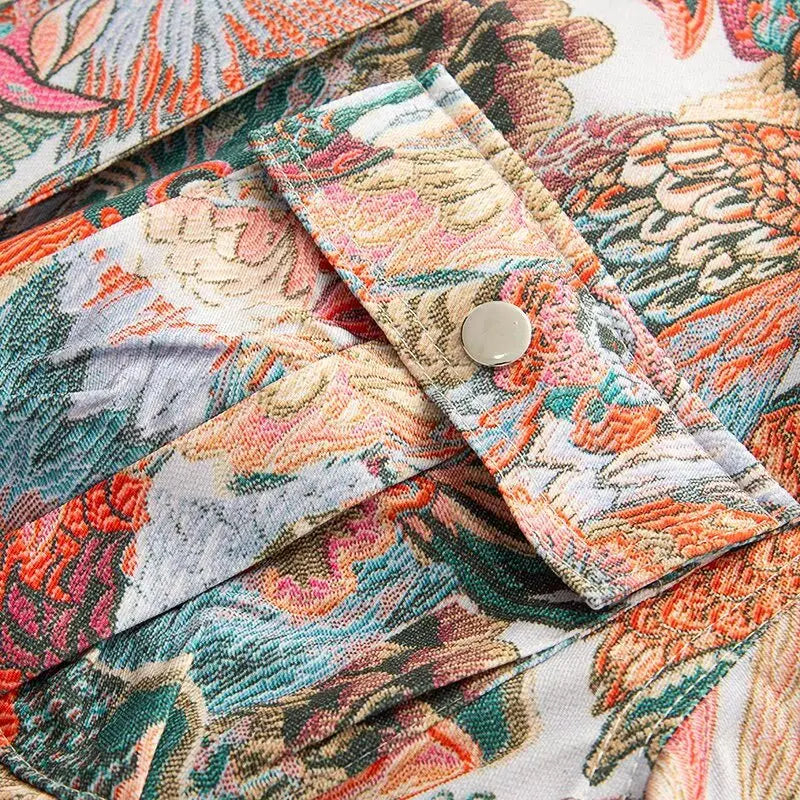 Women's Fashion Color Casual Jacket™ Peacock Print Short Coat