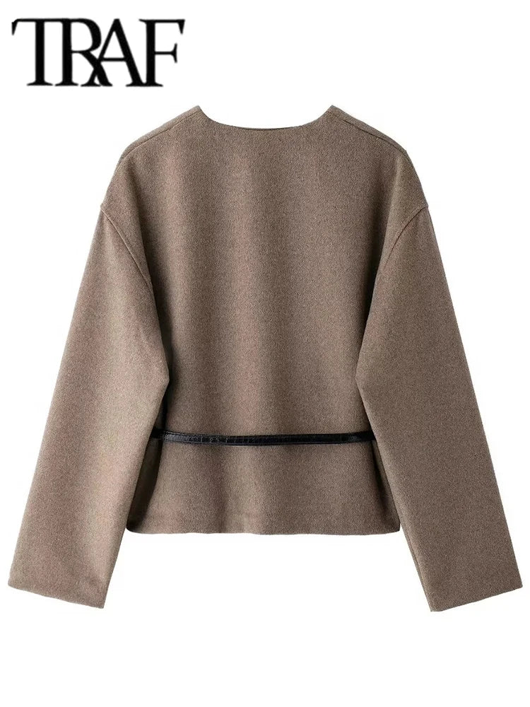 Women's Jacket™  Comfortable Short Belt Casual Long Sleeve Coat