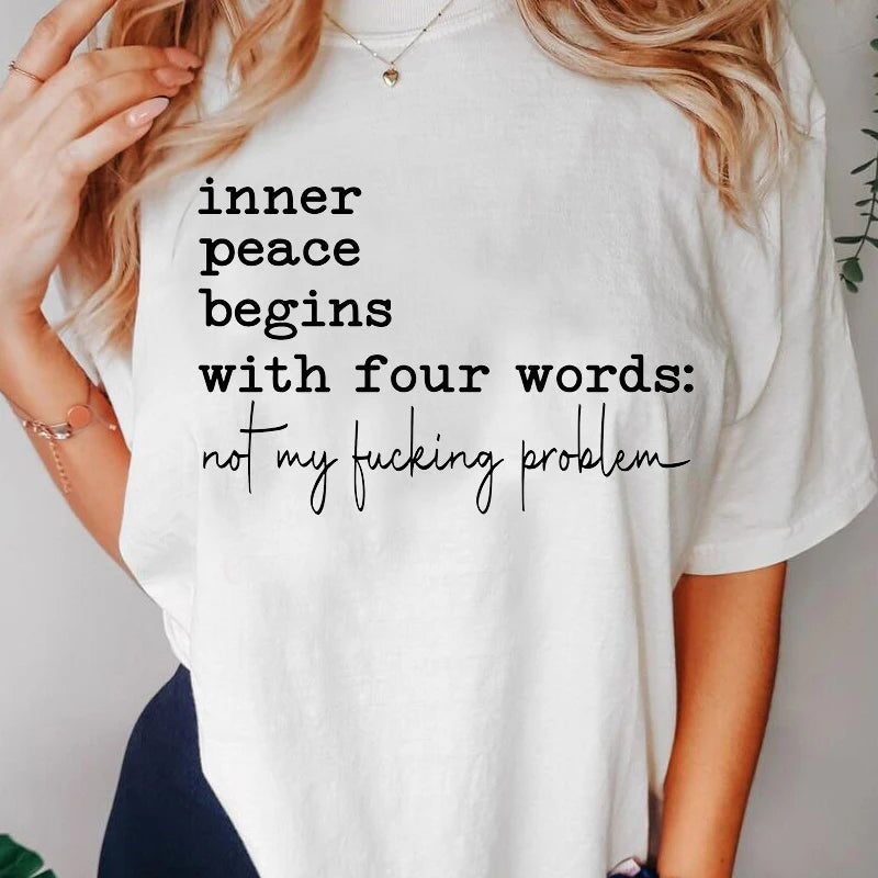 Women's Letter Printed T-shirts™ Oversize Cotton Short Sleeve T-shirt