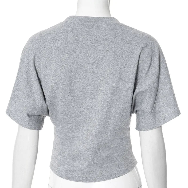 Women's Casual Cropped T-shirt™ 2025 O-neck Corset Summer Short Tee Shirts