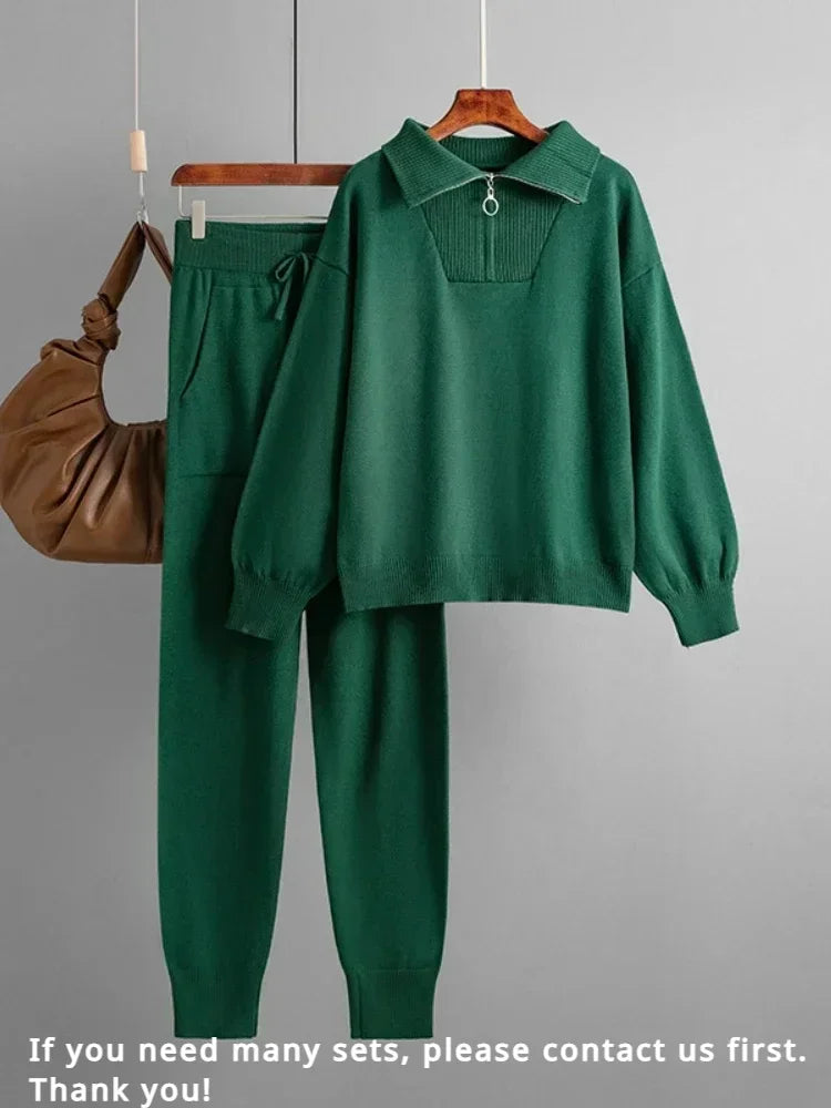 Women's Knitted Suit™ 2 Piece Sets Outfit Trouser Oversized Casual Sweaters Jogging Knitwear Tracksuit