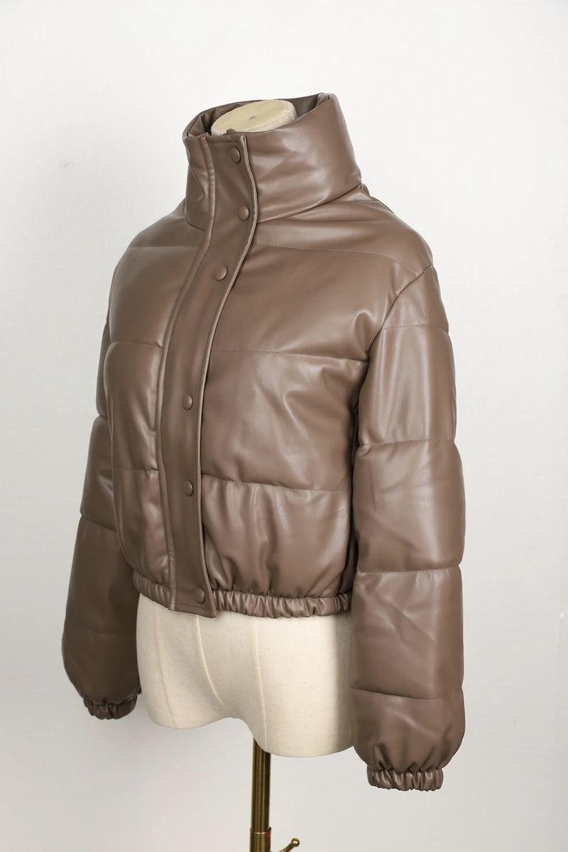 Women's  Parka Jacket™  Thick  PU Leather Jacket