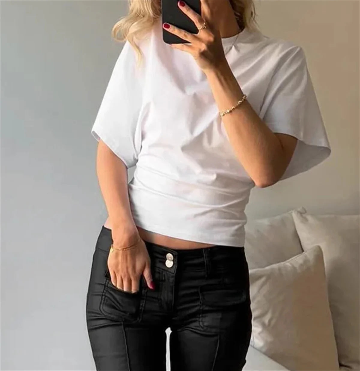 Women's Crop T-shirt™ O-neck Y2K Slim Design Tees