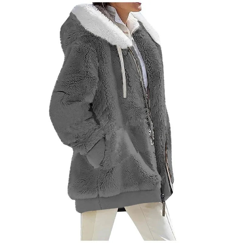 Autumn Winter Fashion Women's Coat™ Casual Hooded Cashmere Fleece Jacket