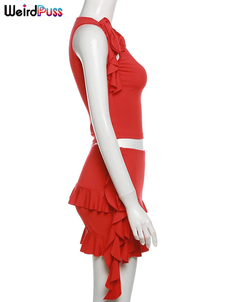Women's Mini Skirt & Shirt™  Bandage Slim Tank & Skirt  Festival Outfit