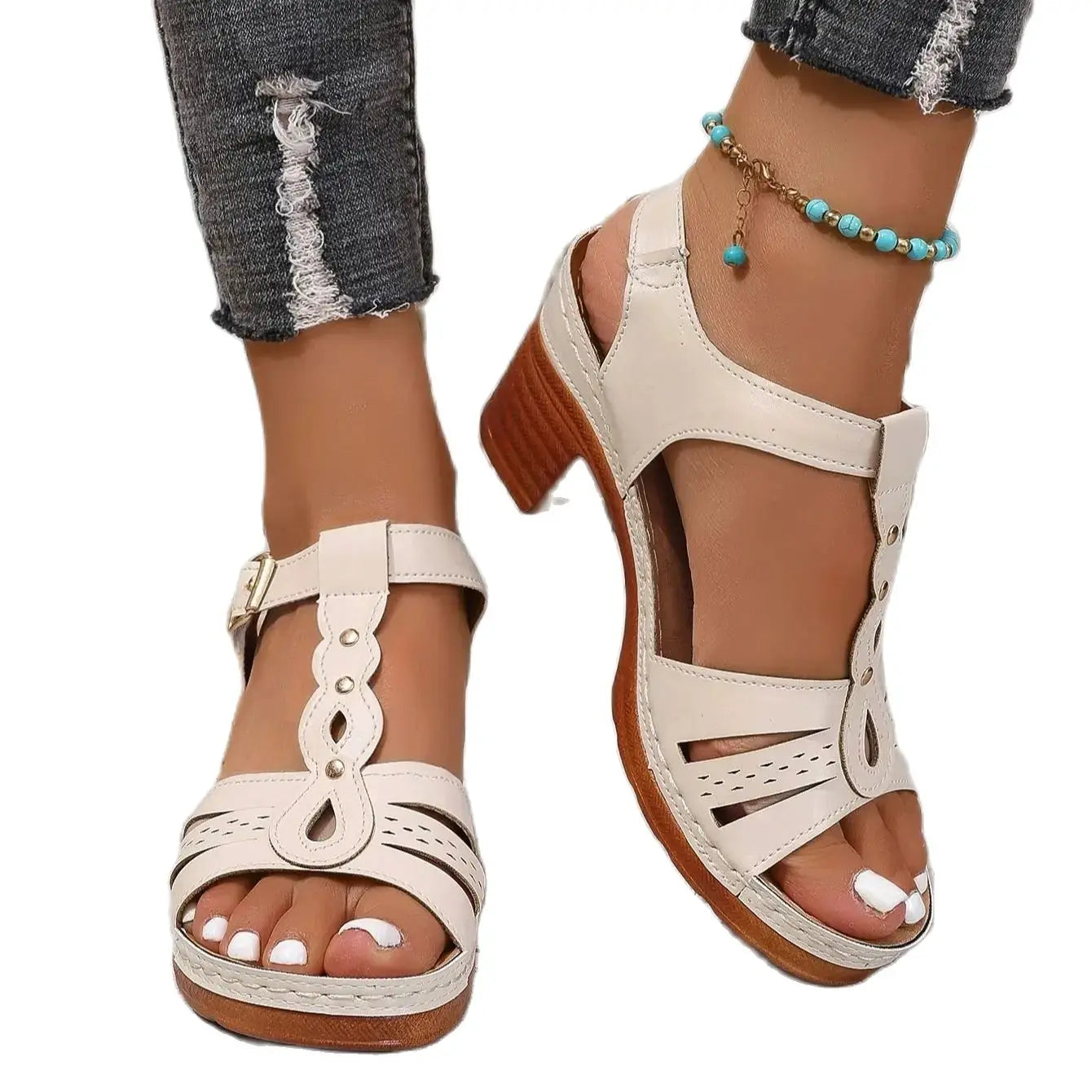 Women's High Heels Sandals™ Thick Heel Fish Mouth Buckle Sandals