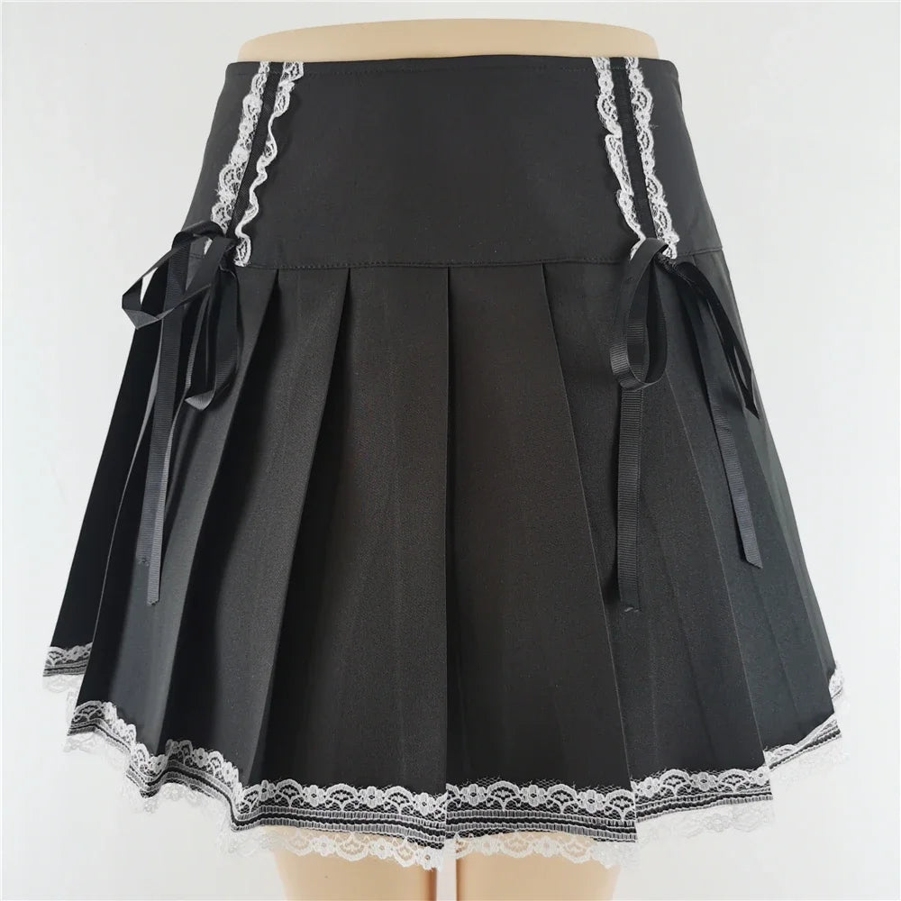 Women's Harajuku Punk Gothic Mini Skirt™ High Waist Patchwork Bandage Skirt