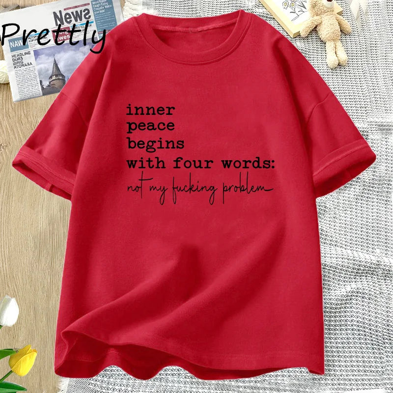 Women's Letter Printed T-shirts™ Oversize Cotton Short Sleeve T-shirt