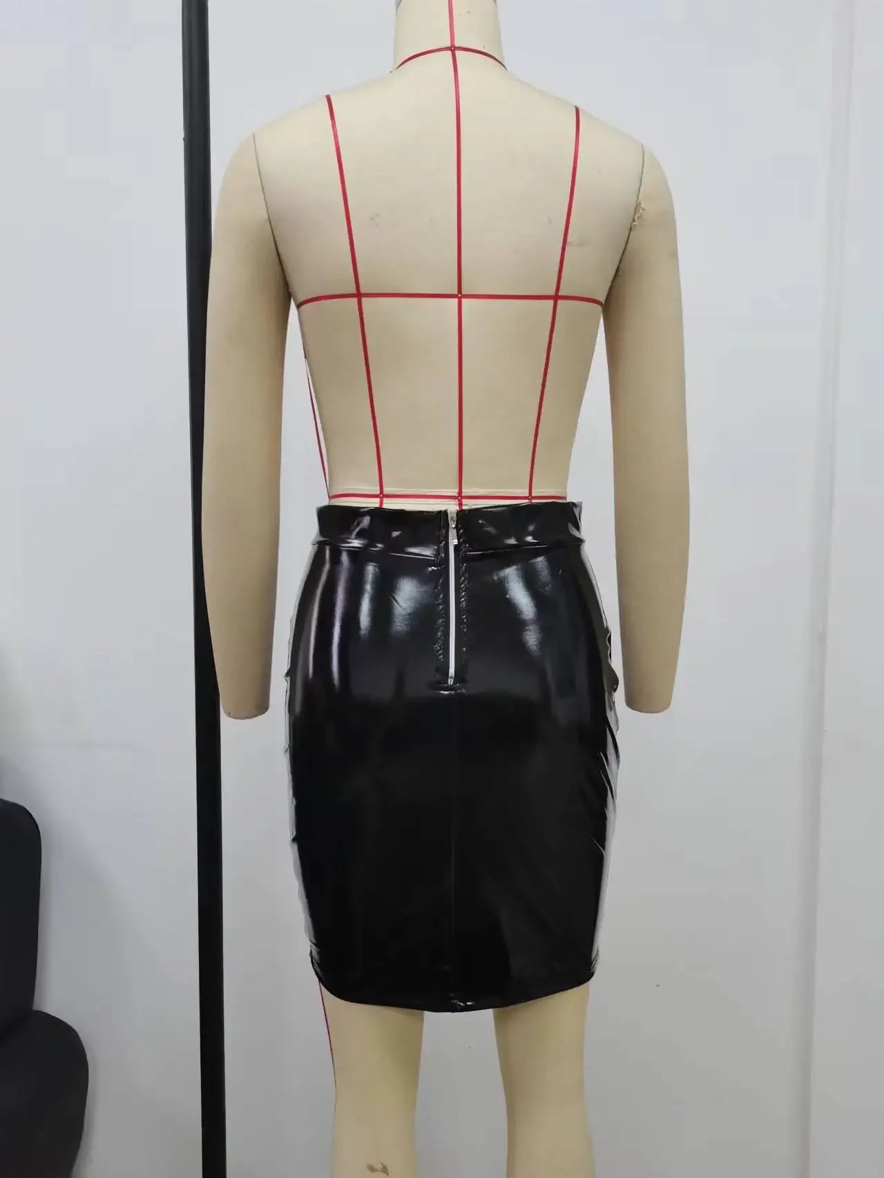 Women's Pu Leather Dress™ Fashionable Elegant Shiny Waist Bag Women Half Skirt Pu Leather Skirts