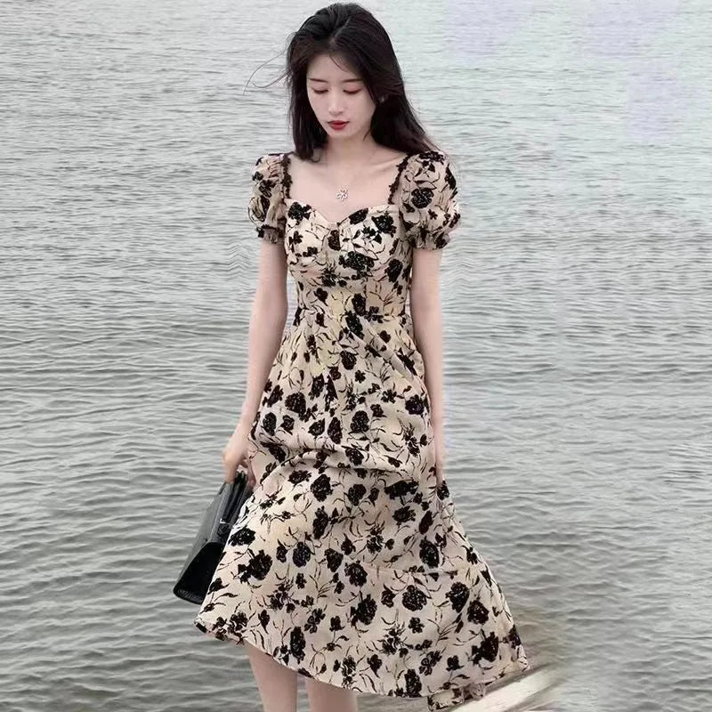 Women's Bubble Sleeve Dresses™ French Hepburn Style Floral Dresses
