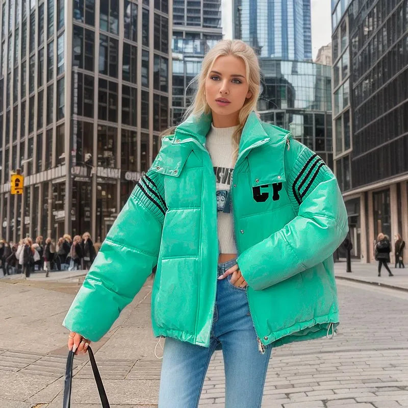 Women's Cotton Jacket™ Thick Loose Color Blocked Parkas Jacket