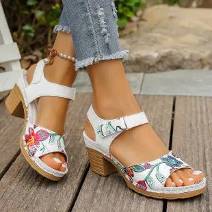Women's Peep Toe High Heel Sandals™ Gladiator Chunky Heel Platform Flower Sandals