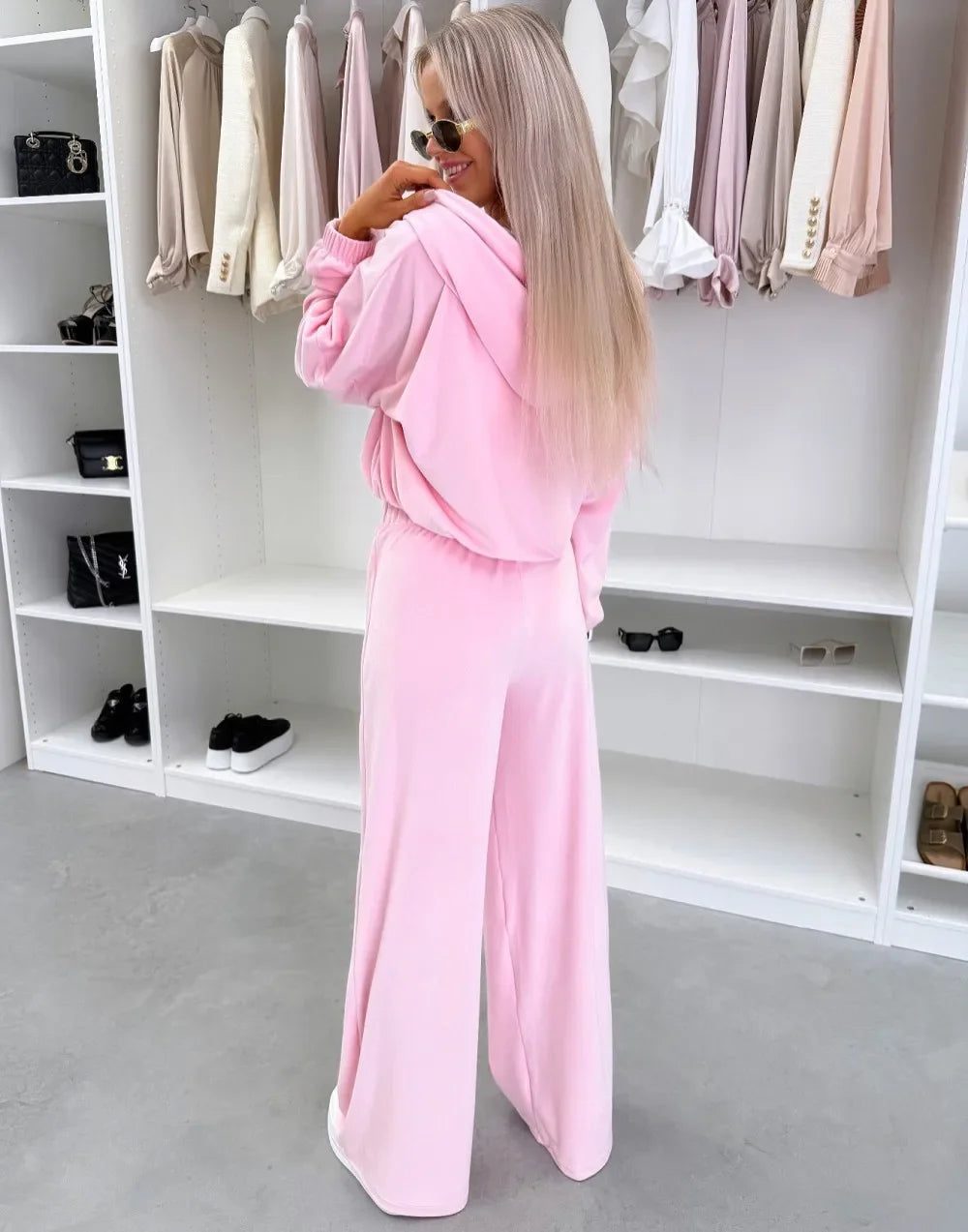 Women's  Casual Outfit™ Zipper Hooded Cardigan + Wide Leg Pants Two Piece Set