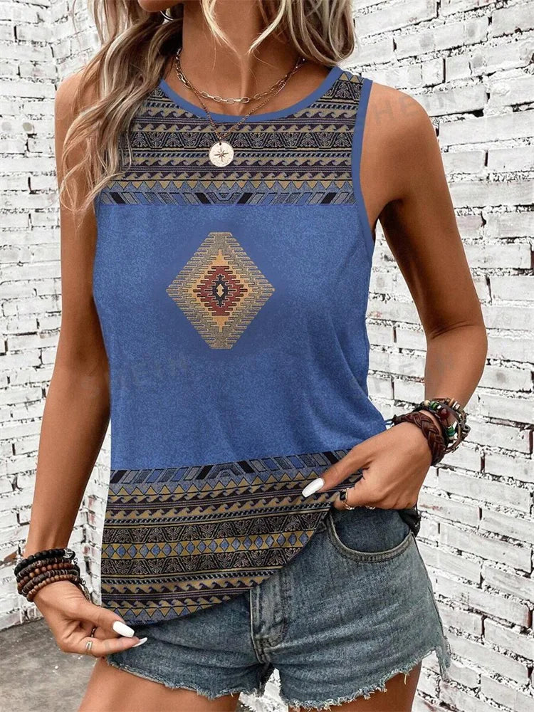 Women's  Print Tank Tops™ Outdoor Summer Sleeveless Crew-neck Tank Top