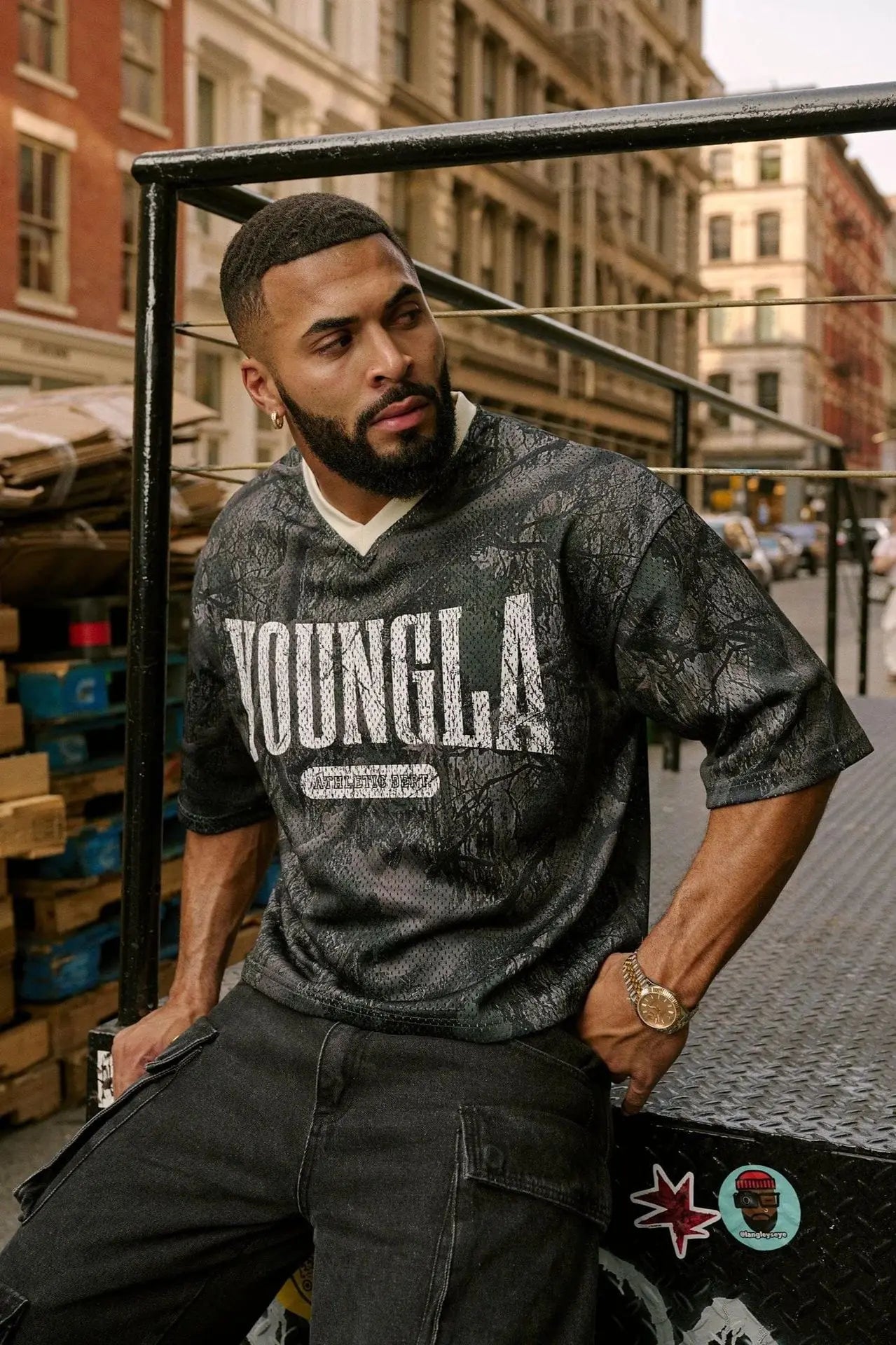 Men's T-Shirt™ YoungLa men's popular American breathable mesh short sleeved t-shirt