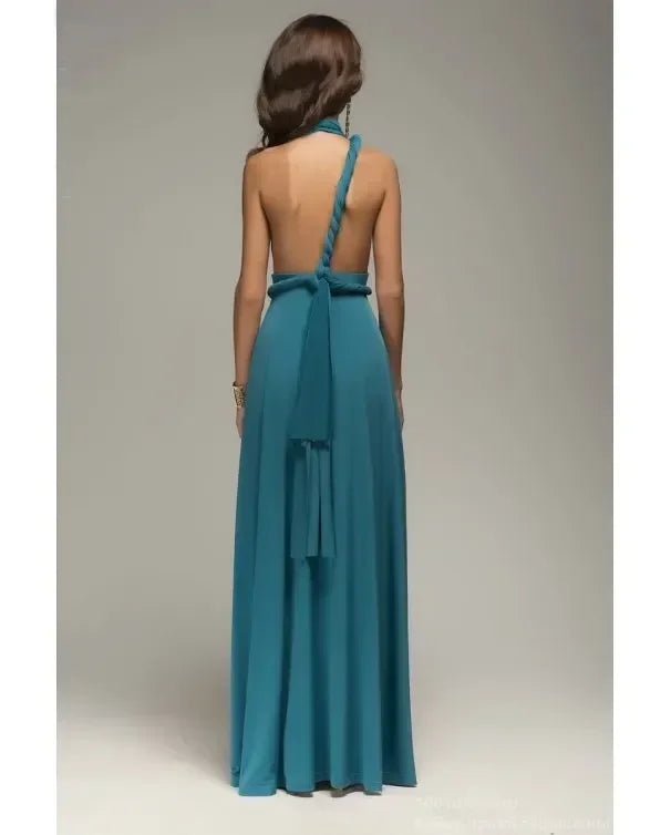 Women's Multi-worn V-neck Long Dress™ Strapped Summer Maxi Dress