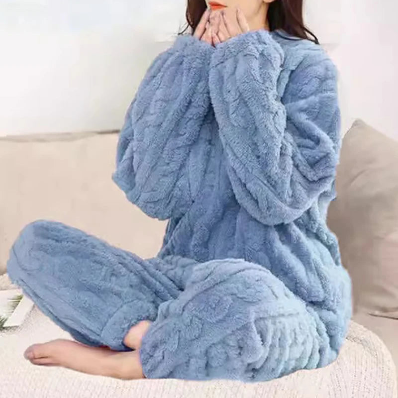 Women's Pajamas Winter Set™ Sleepwear O-neck Loose Long Sleeve Top Elastic Waist Pant Sets