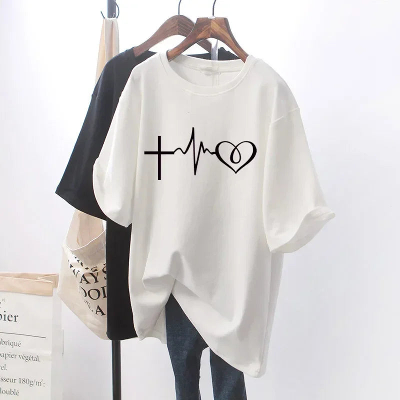 Women's Print T-shirt™ Short-sleeved Loose T Shirt