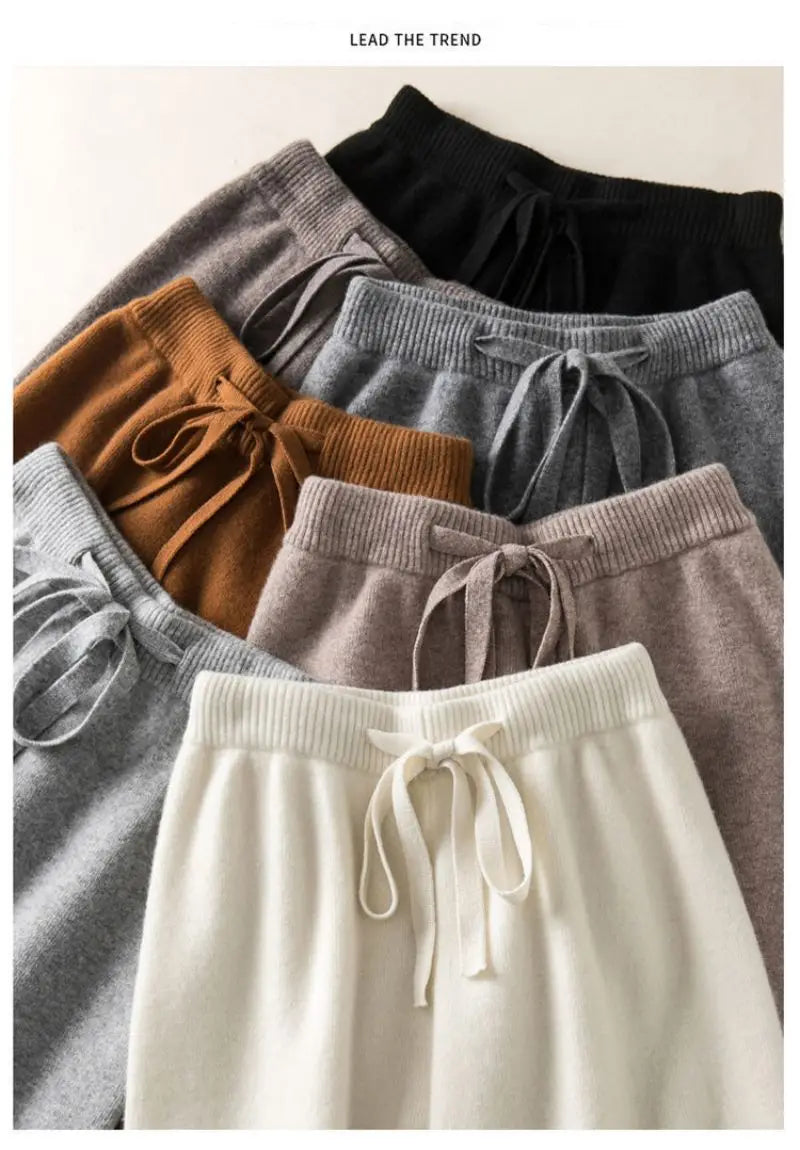 Women's Knitted Elastic High Waist Pants™ Straight Ankle-Length Soft Pants
