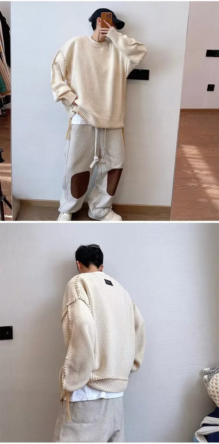 Men's Knitted Sweater™ Casual Versatile Long Sleeve round Neck Thick Sweater