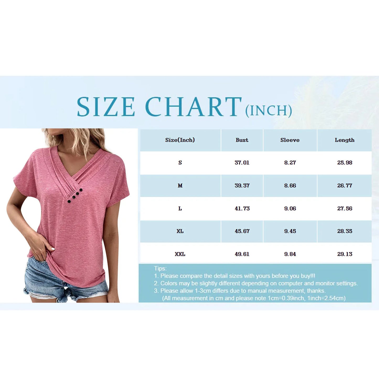 Women's Oversized T-Shirt™ Solid Color V Neck Short Sleeve Basic Tops