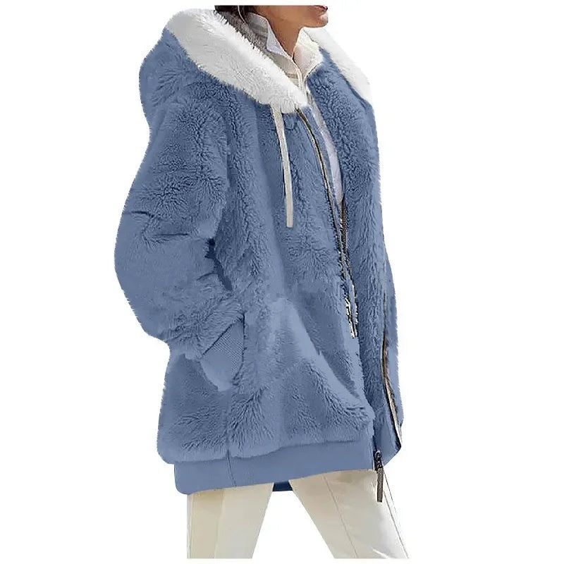 Autumn Winter Fashion Women's Coat™ Casual Hooded Cashmere Fleece Jacket