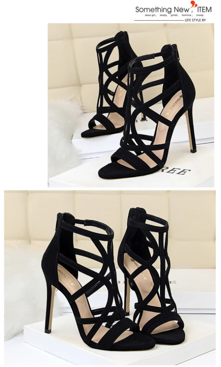 Women's High Heels™ Roman Style Velvet Hollow Out Fish Mouth Ultra High Heels