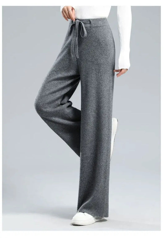 Women's Knitted Elastic High Waist Pants™ Straight Ankle-Length Soft Pants