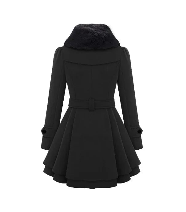 Women's Woolen Jacket™ Long Double Row Buttoned Narrow Fit Overcoat