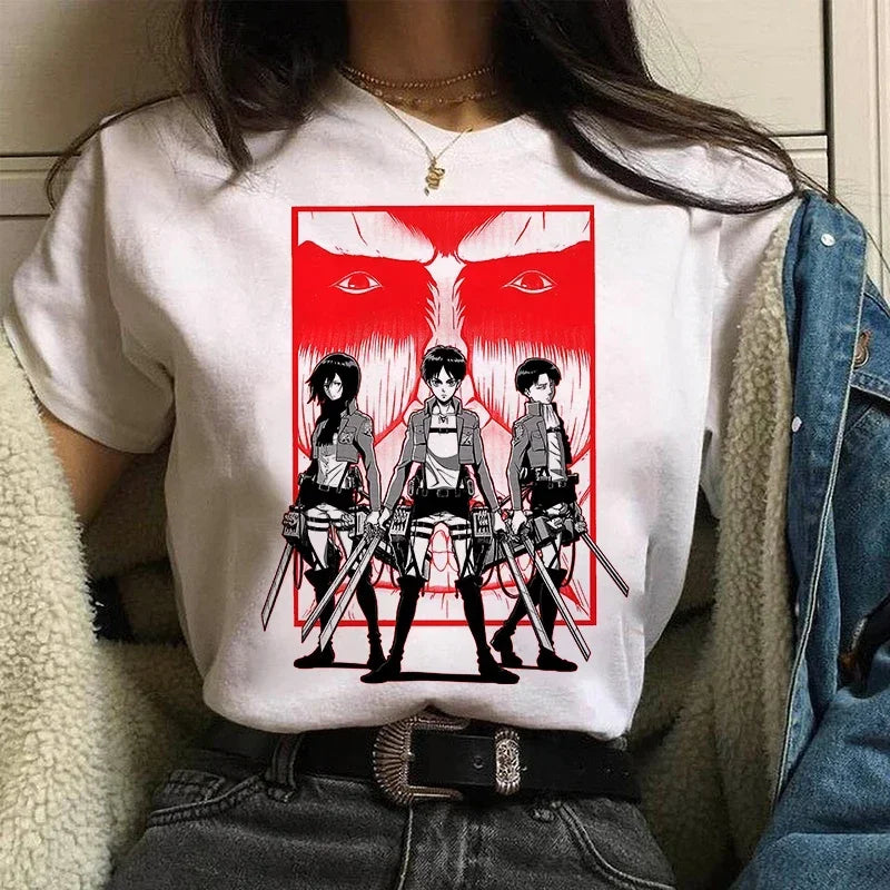 Women's T shirt™ Levi Ackerman Attack On Titan Anime Comics Japanese Graphic Cartoon Streetwear Tops