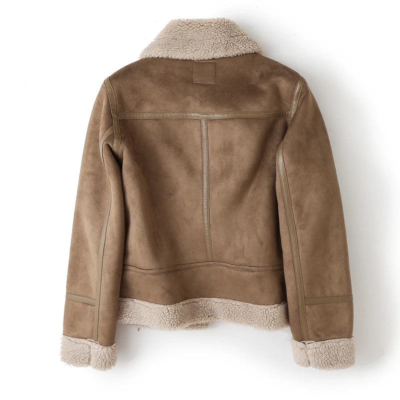 ZACK RAIN Women's Jacket™ Vintage Fur Integrated Lapel Long Sleeves Jackets
