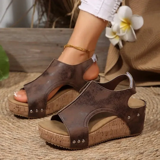 Women's Thick Heel Sandals™ Cross-Border Large Size Fish mouth Rubber Sole Sandals