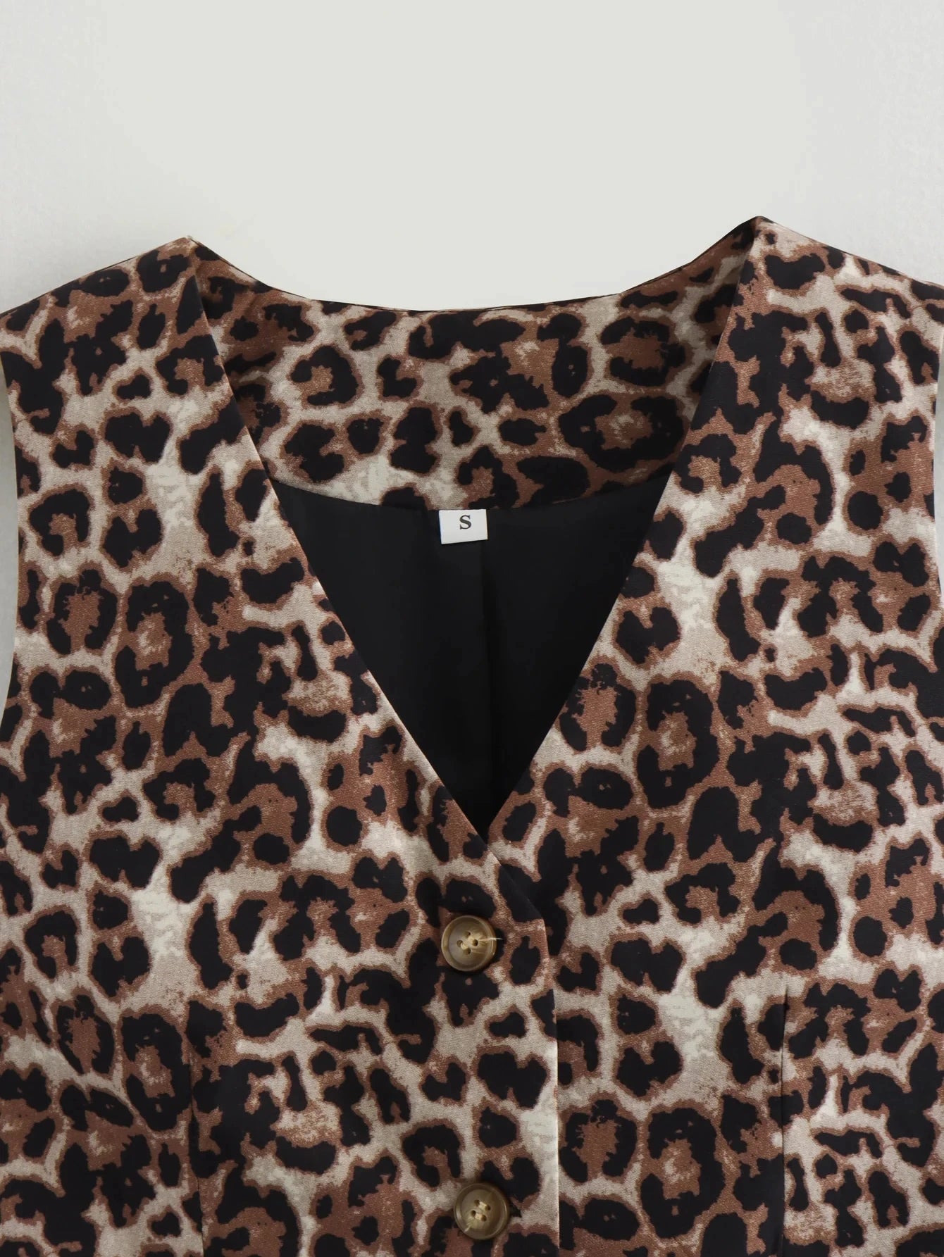 Women's  Leopard Summer Jacket™ V-Neck Single-breasted Cropped Sleeveless Jacket
