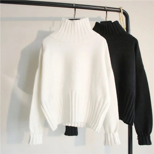 Women's Turtleneck Pullover™ High Elasticity Knitted Ribbed Slim Jumper