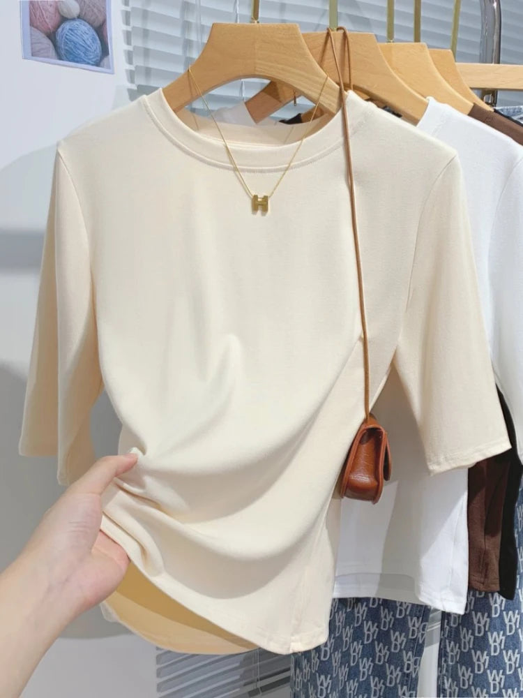 Women's T-shirt™ AOSSVIAO Summer Cotton Crew Neck Short Sleeve Tops Shirts