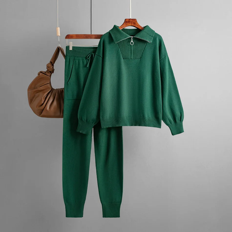 Women's Knitted Suit™ 2 Piece Sets Outfit Trouser Oversized Casual Sweaters Jogging Knitwear Tracksuit