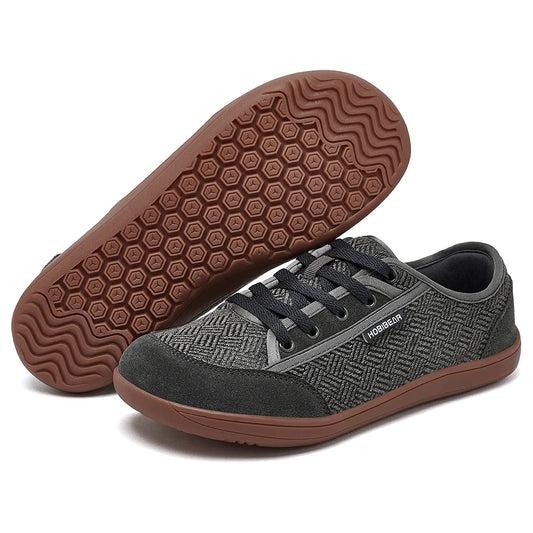 Men and Women's HOBIBEAR Barefoot Shoes™ Wide Toe Minimalist Cowhide Leather Lace Up Sneakers