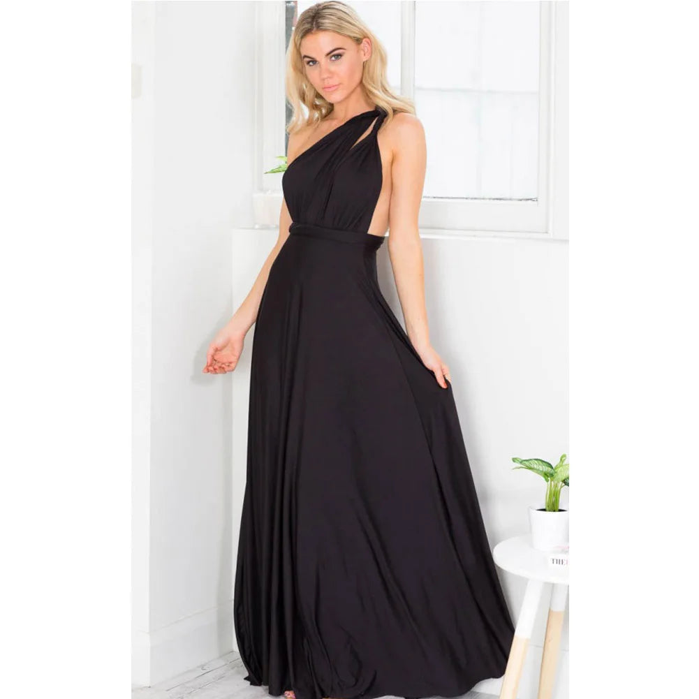 Women's Multi-worn V-neck Long Dress™ Strapped Summer Maxi Dress