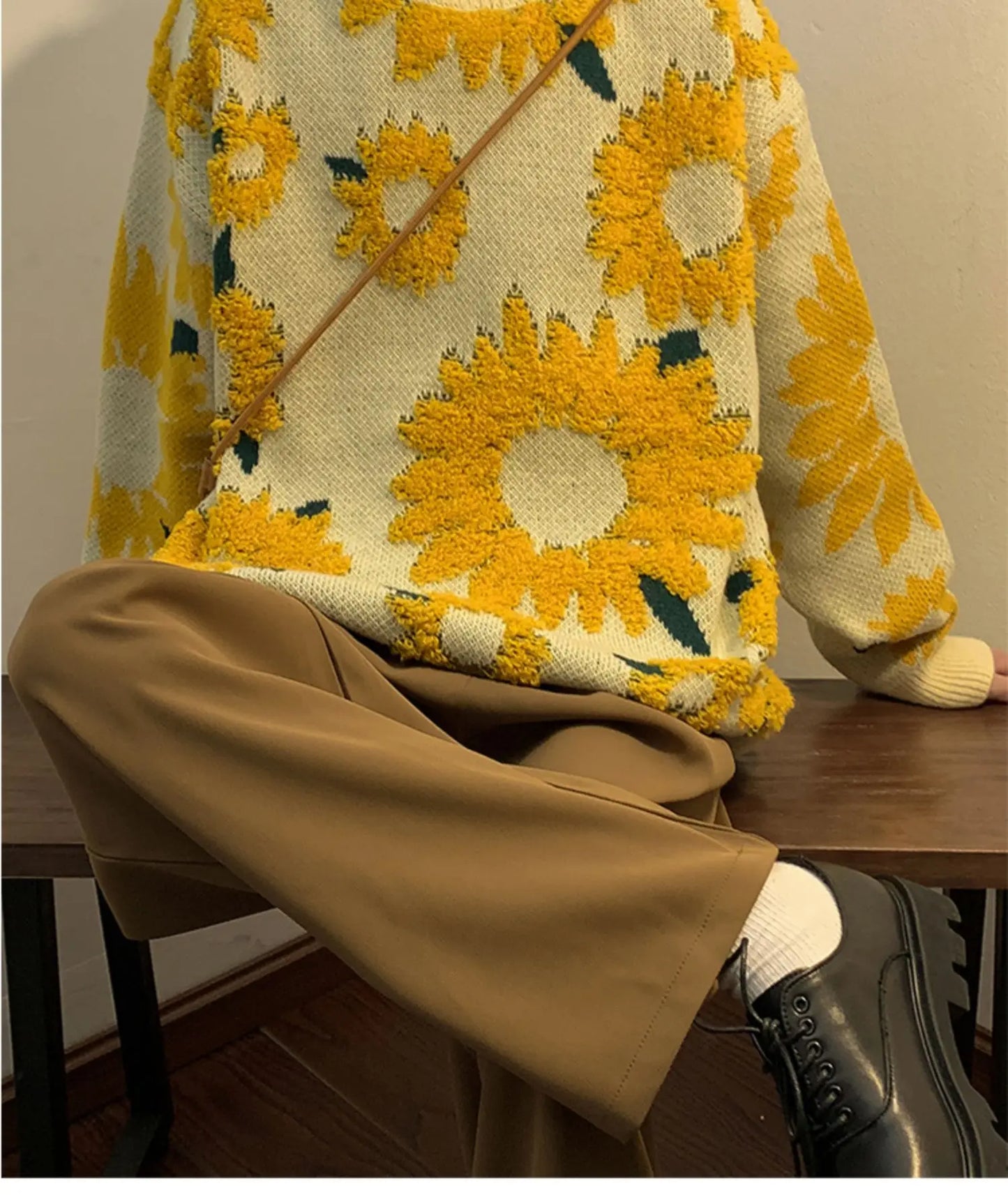 Men's Flocking Floral Sweater™ Baggy Spring Autumn Japanese Style Retro Knitwear
