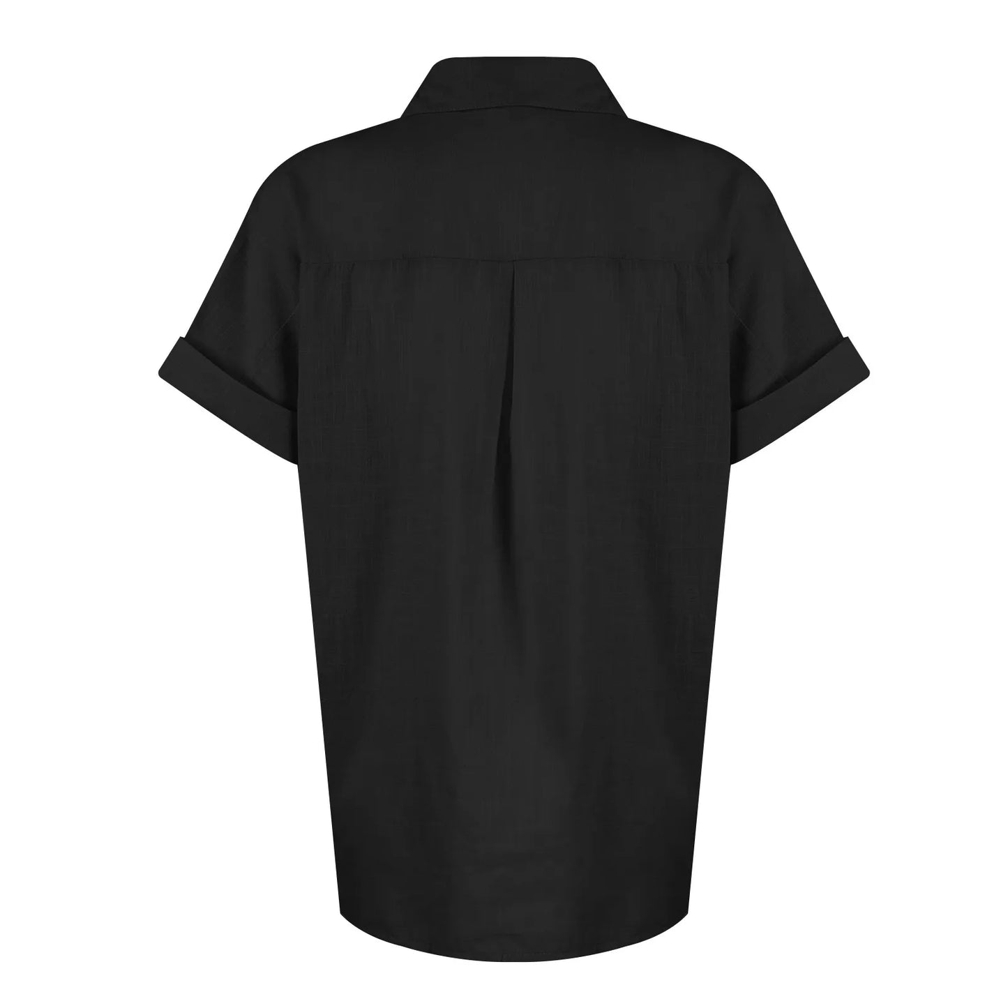 Women's  Cotton Linen Classic Shirts™ Short Sleeve Lapel Button Down Shirt