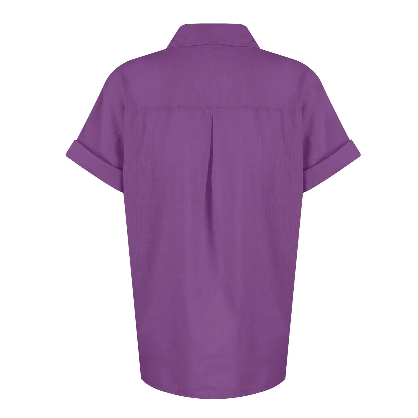 Women's  Cotton Linen Classic Shirts™ Short Sleeve Lapel Button Down Shirt