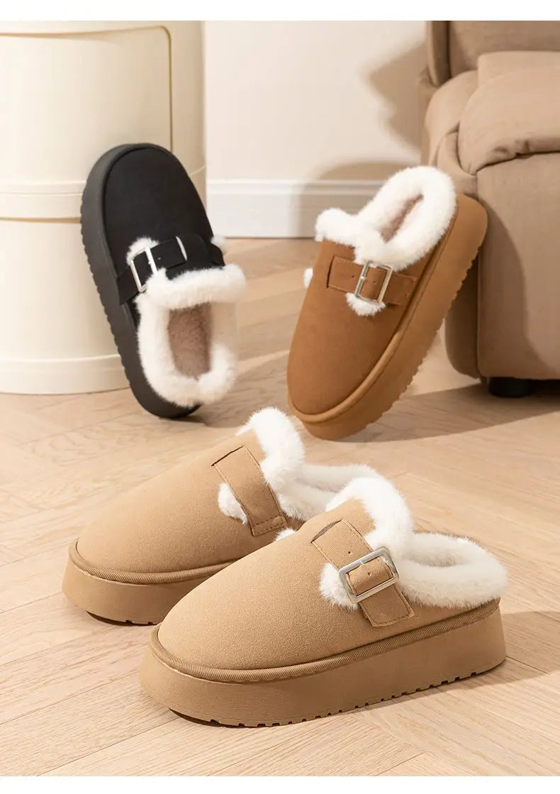 Women's Boken Shoes™ Plush Retro Bean Home Cotton Shoes