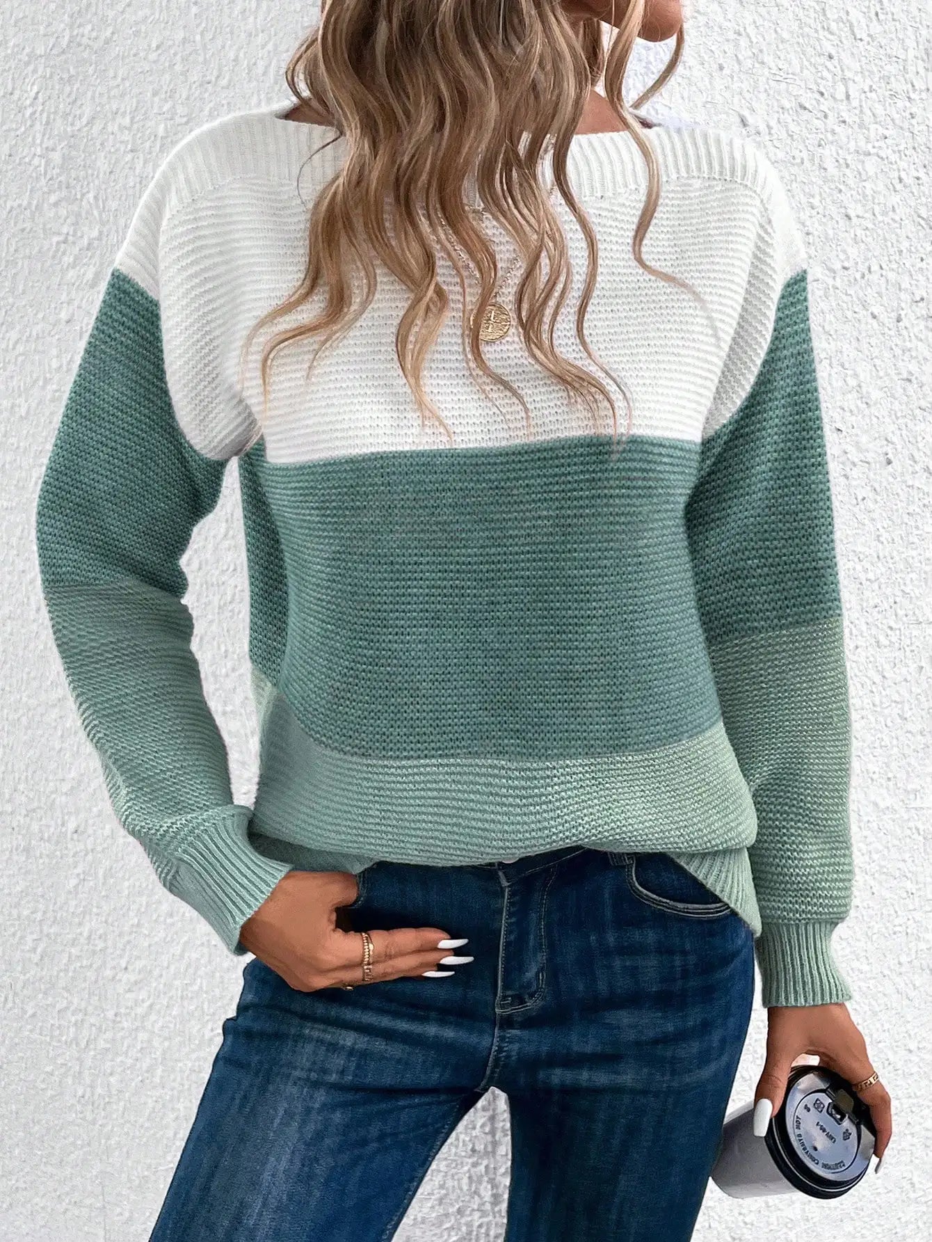 Women's Three-color Patchwork Sweater™ Casual Knitted Thickened Loose Jumpers